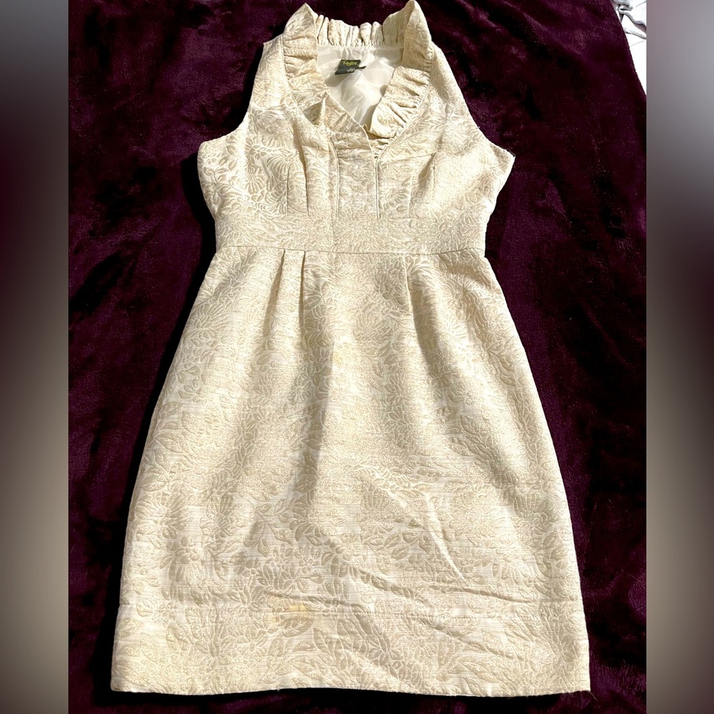 Taylor golden cocktail dress